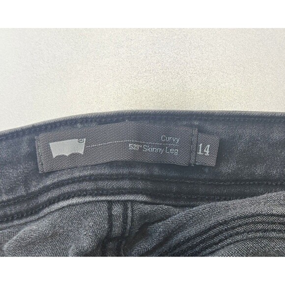 Levi's 529 Curvy Skinny Leg Denim Jeans Black Women Size 14 Mid Rise Modern - Picture 3 of 8